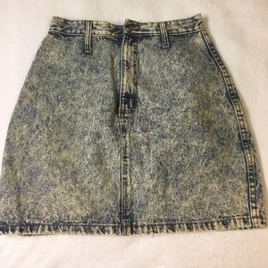 Acid Wash High Waisted Denim Skirt
